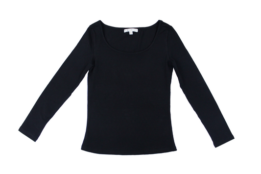 Petite Women's Long Sleeve Scoop Neck Top